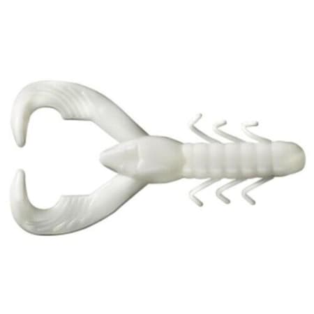 Yum 3.5 in. Christie Craw Bass Fishing Lure, White, 8PK YCW327